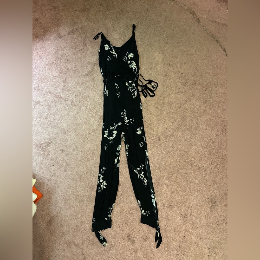 Black floral jumpsuit